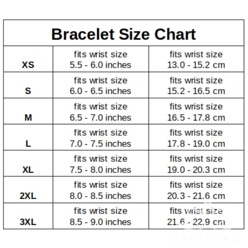 ZenStones Bracelet Size Chart