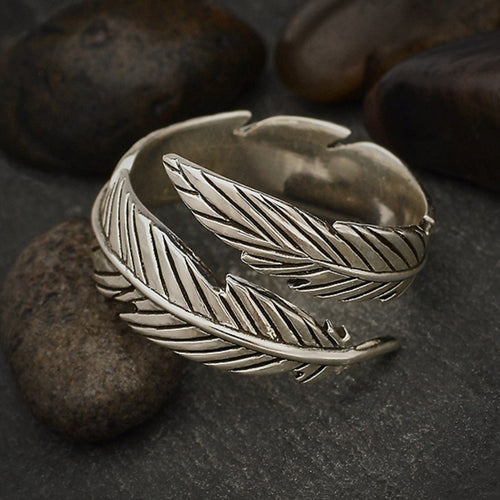 Sterling Silver Feather Ring Rings