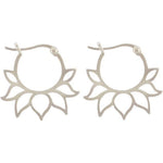 Lotus Flower Hoop Earrings