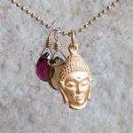 Gold Buddha Gemstone Necklace Necklaces